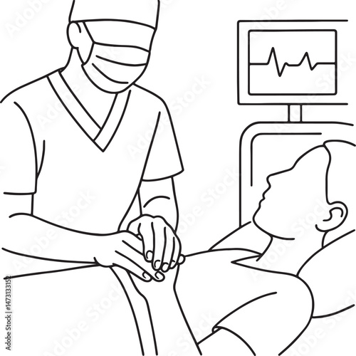 Doctor give support to patient