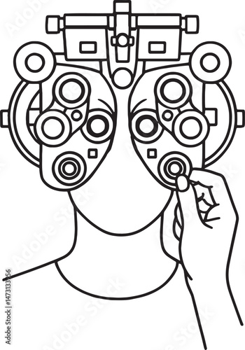 phoropter Eye care linear vector