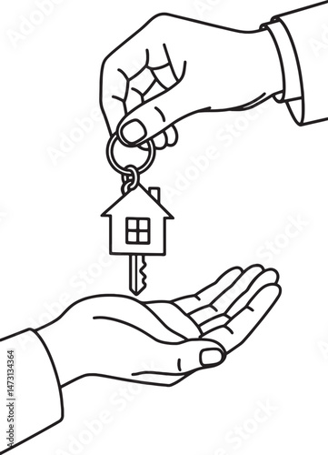 property seller hands over house keys