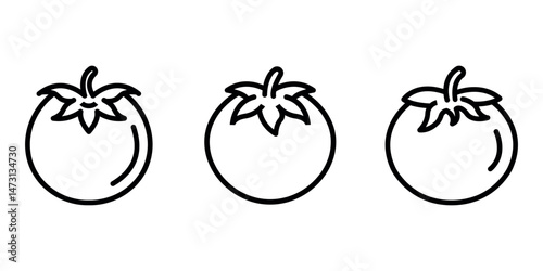 tomato outline or line icon design bundle.
