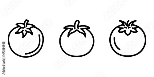 tomato outline or line icon design bundle.