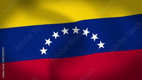 Venezuela Flag Waving Animation Loop