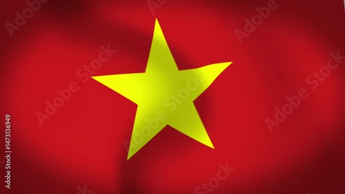 Vietnam Flag Waving Animation Loop