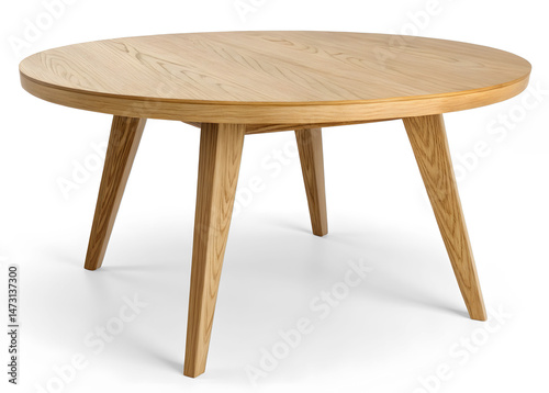 Simple wooden table isolated on white or transparent png background