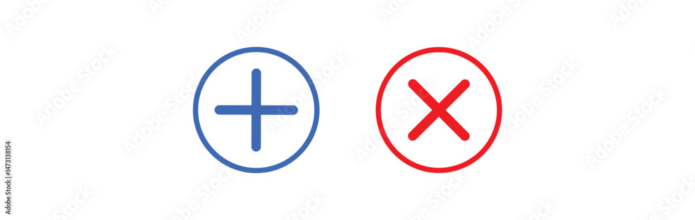 Plus and Minus Icon Flat Design. Plus, Minus, Cross and Chamber Sign Plus and Minus Icon Flat Design. Plus, Minus, Cross and Chamber Sign