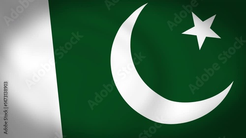 Pakistan Flag Waving Animation Loop