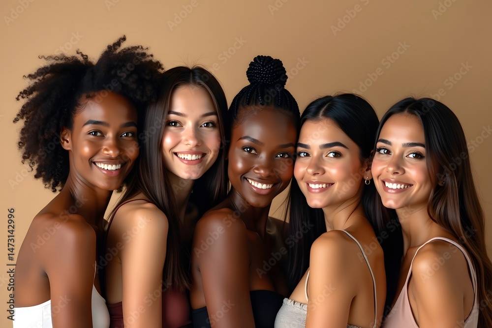 Fototapeta premium Beauty Portrait Of Different Ethnicity Women.