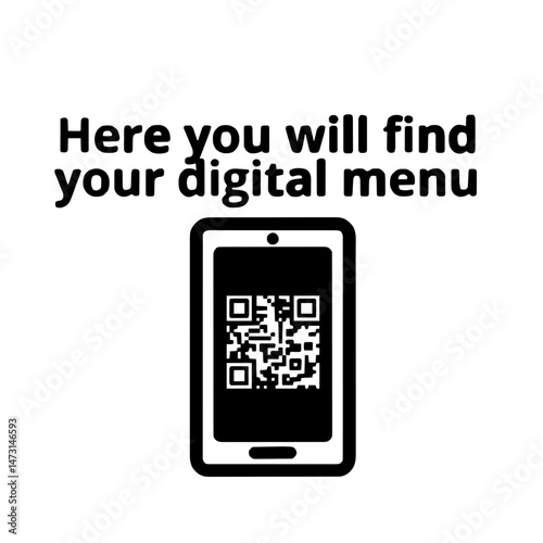 Contactless dining menu display with QR Code