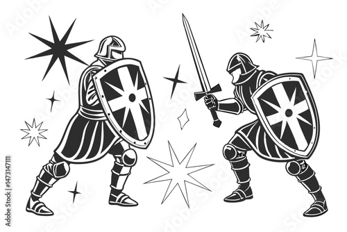 "Starlit Duel: Guardians of Light and Valor"