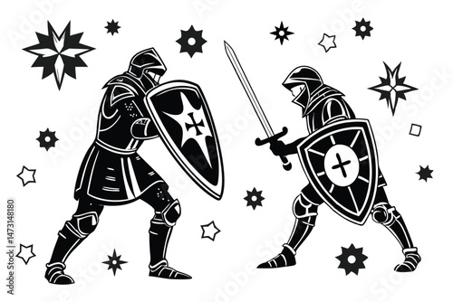 "Starlit Duel: Guardians of Light and Valor"