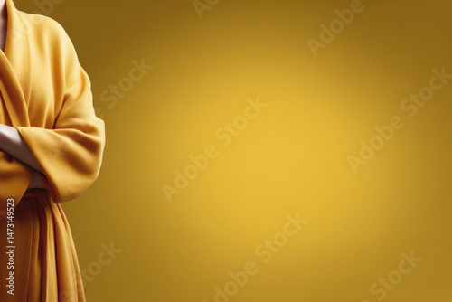 dynamic emotional portrait of pioneer positioned on left side of frame