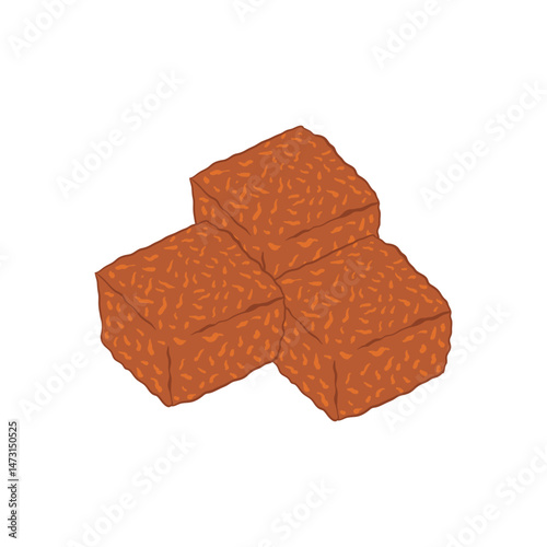 Wajik a typical Indonesian snack cartoon illustration