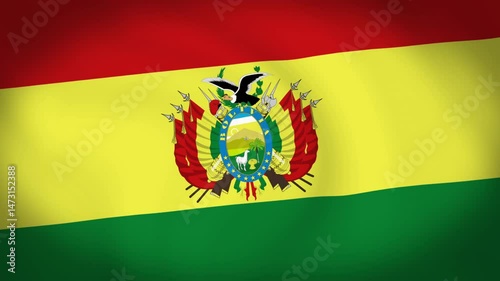 Bolivia Flag Waving Animation Loop