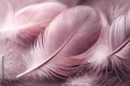Delicately Pink A Dreamy Close-Up of Soft Feathers in Gentle Light and Shade