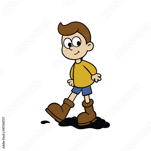 vector illustration of a boy running