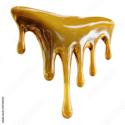 Dripping Honey on Transparent Background for Creative Projects