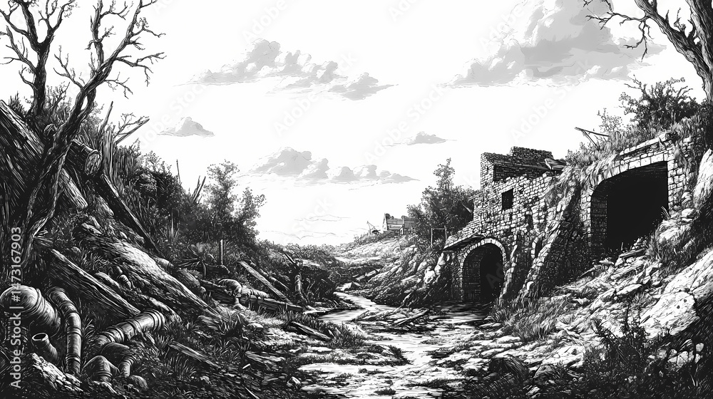 Fototapeta premium desolate coal mine