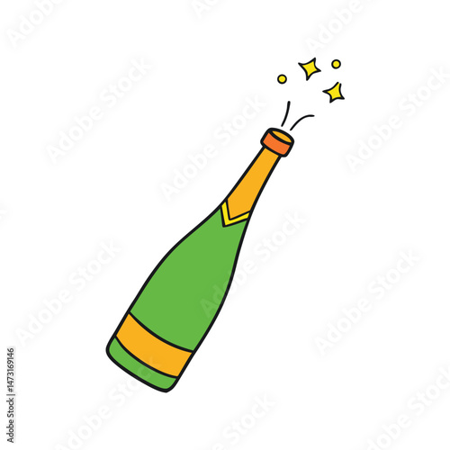 champagne bottle and glasses