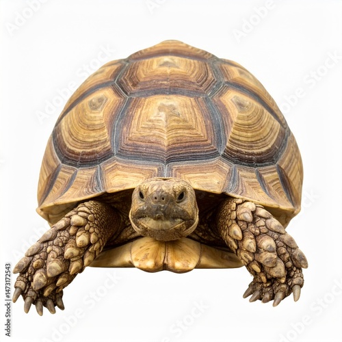 Close-Up of a Tortoise on a White Background