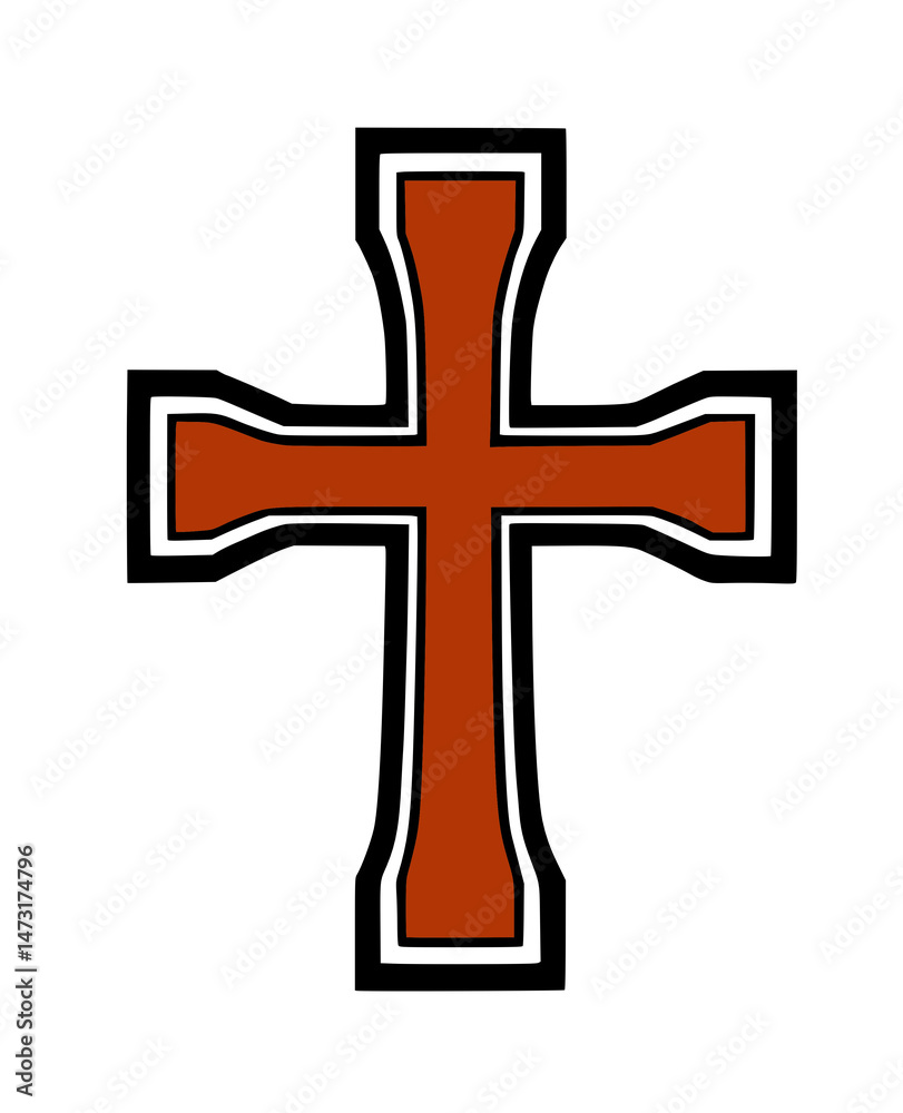 Fototapeta premium cross with christian cross on white background