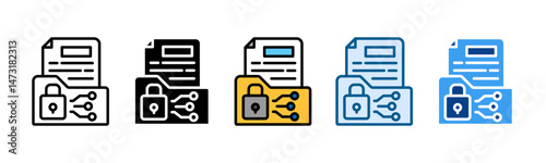 Data Encryption Icon Set Multiple Style Collection