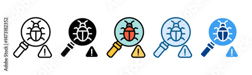 Virus Detection Icon Set Multiple Style Collection