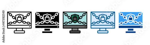 Ransomware Attack Icon Set Multiple Style Collection