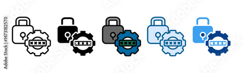 Password Manager Icon Set Multiple Style Collection