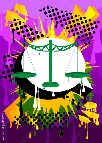 Scale graffiti. Abstract modern street art decoration performed in urban painting style.