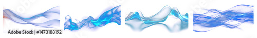 PNG Abstract blue flowing waves, element set on transparent background