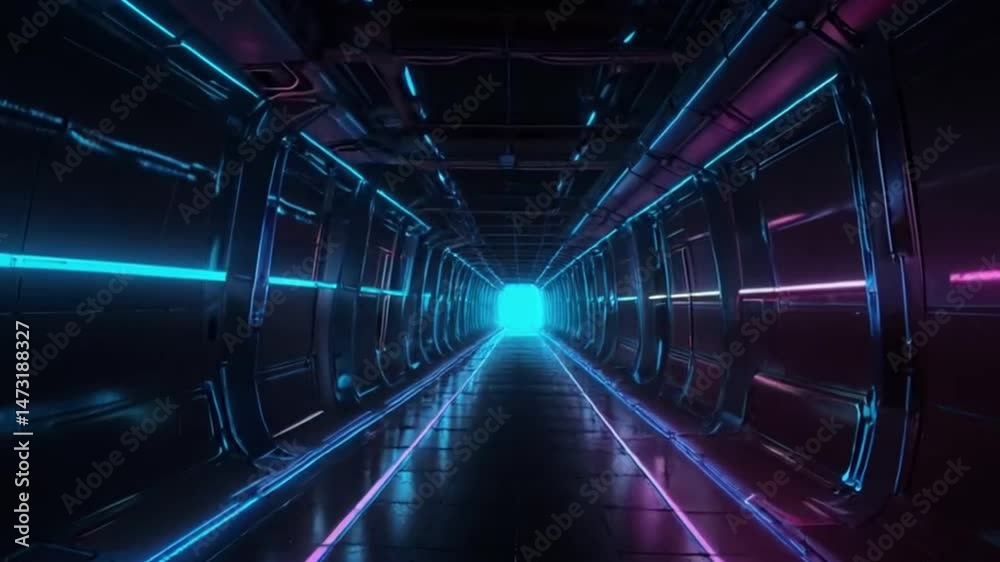 Futuristic neon tunnel (1)