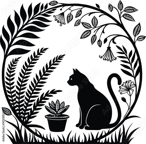 Where Nature Meets the Cat – A Logo of Balance and Peace