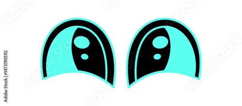 Psychedelic Y2K eyes shape. Modern abstract icon of cool eyes shape. Retro symbol, trendy aesthetic, badge design for decoration, streetwear, and artistic collection.