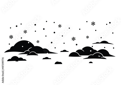 Snow silhouette. This image shows a silhouette of a person lifting a barbell overhead, which is a common exercise in weightlifting. Vector clipart illustration design.