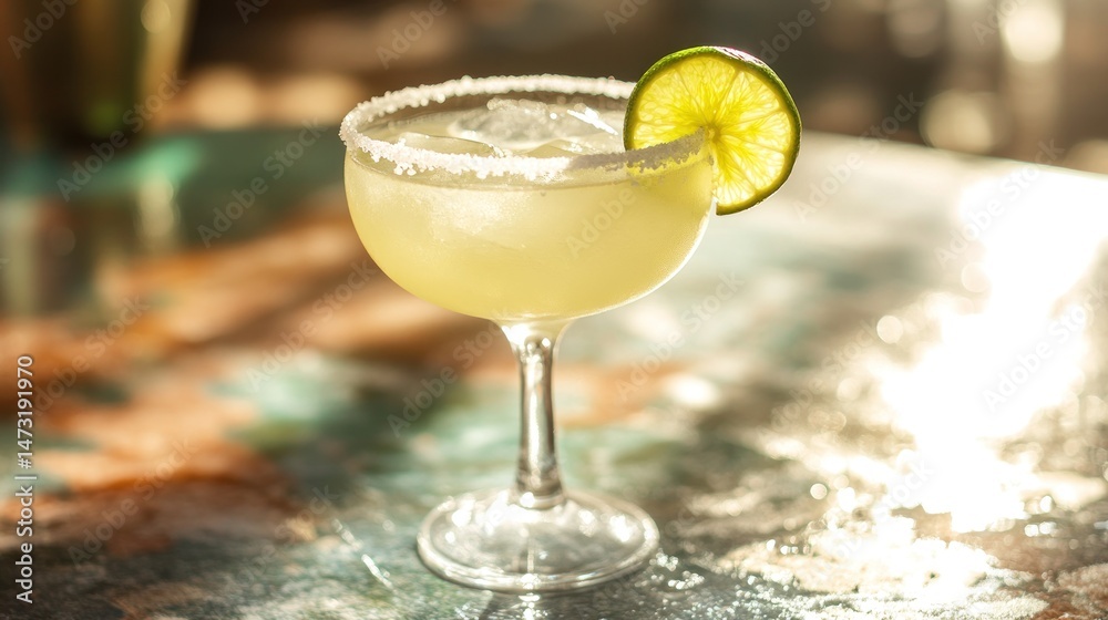 Refreshing Lime Margarita Cocktail on a Sunny Day Refreshing Lime Margarita Cocktail on a Sunny Day