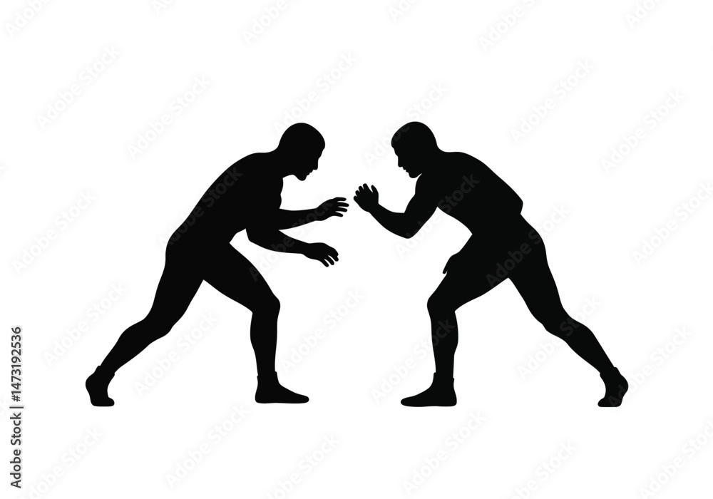 Wrestlers silhouette. This image shows a black and white abstract design resembling a sun with jagged rays extending from a central circle. Vector clipart illustration design. Wrestlers silhouette. This image shows a black and white abstract design resembling a sun with jagged rays extending from a central circle. Vector clipart illustration design.