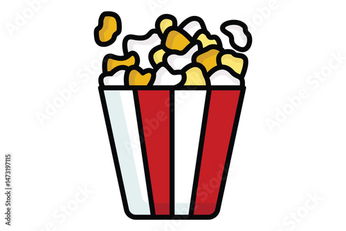 Popcorn icon. colored outline icon style. icon related to snacks. catering elements vector illustration