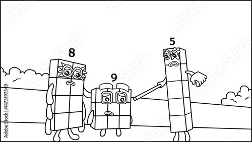 number blocks icon shaped vector illustration 7