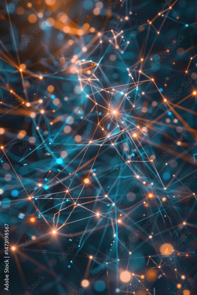 Fototapeta premium Abstract neon blue cyber binary flowing background