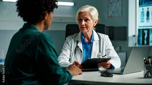 Doctor Consulting Patient Medical Consultation in Healthcare Setting