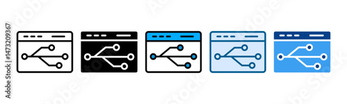 Version Control Icon Set Multiple Style Collection