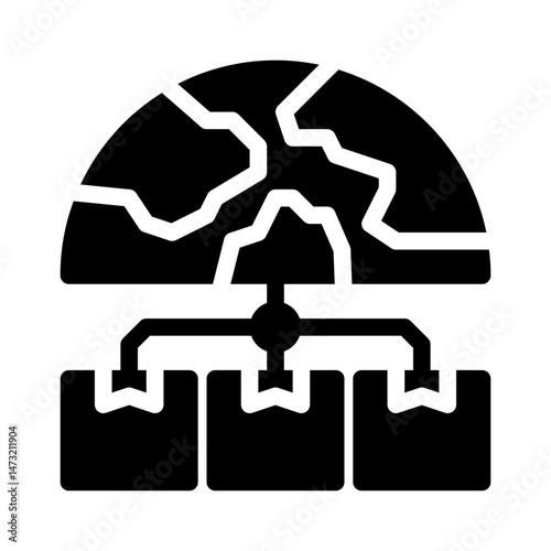 global shipping glyph icon