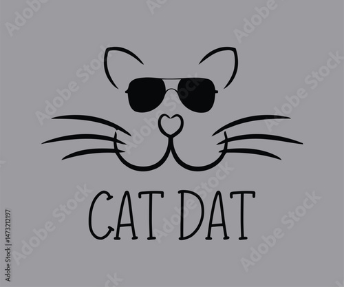 Cat dad new version, High-quality vector design for cat-themed apparel, great for print-on-demand and cat lover merchandise.