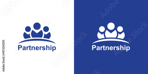 logo design partnership and businessman,unity,community,symbol,icon,idea,creative.