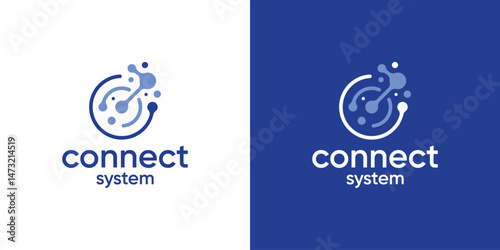 logo design combination connection and system,circle,logo design modern symbol,icon,idea,creative.