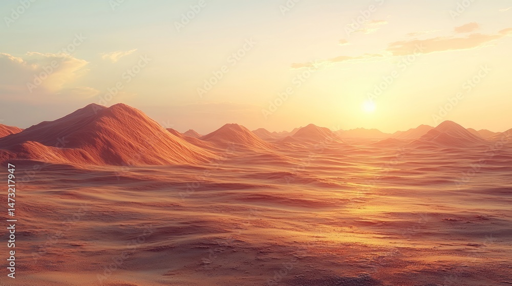 Naklejka premium Desert landscape at sunset