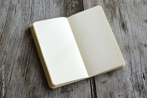 Wallpaper Mural Open blank notebook on a wooden surface Torontodigital.ca