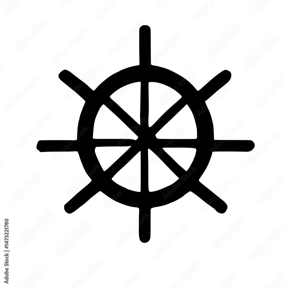 Obraz premium ship wheel flat icon