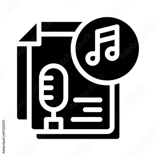 audio file glyph icon