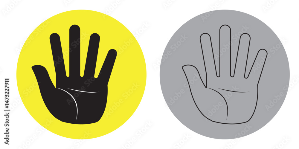 Obraz premium Raising hands vector isolated icon illustration. Open hands emoticon. White and Black color Design.